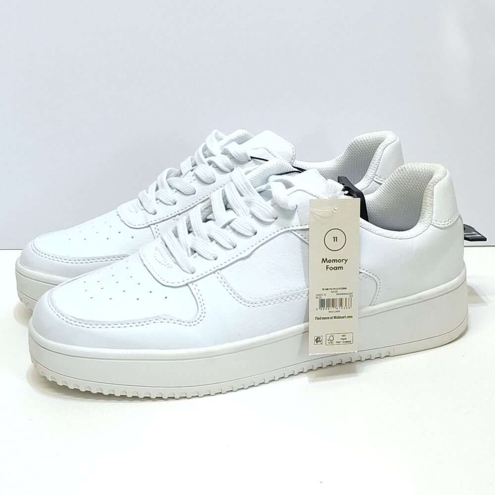 No Boundaries PU Platform Sneaker Women's Size 11 Memory Foam Casual Shoe NWT